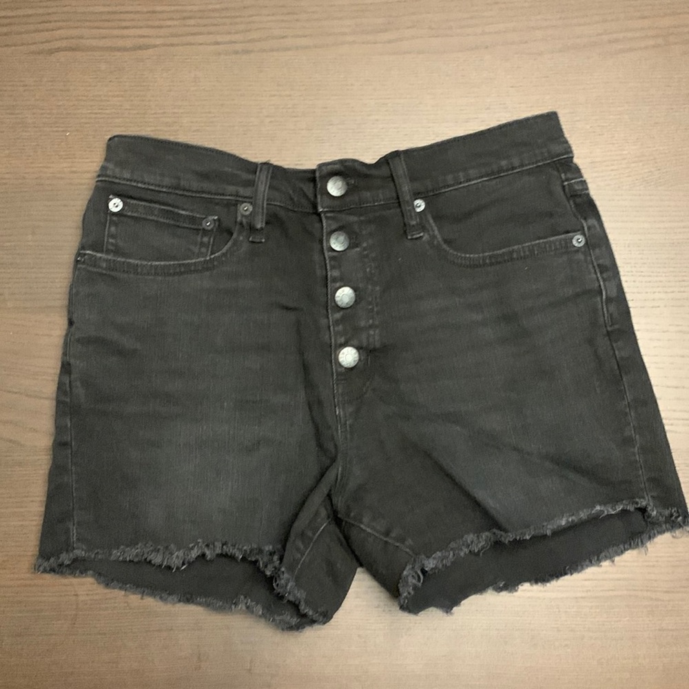 J Crew black denim jean shorts